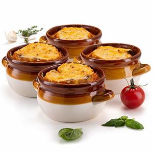 French Onion Soup Crocks, Ceramic With Large Handles