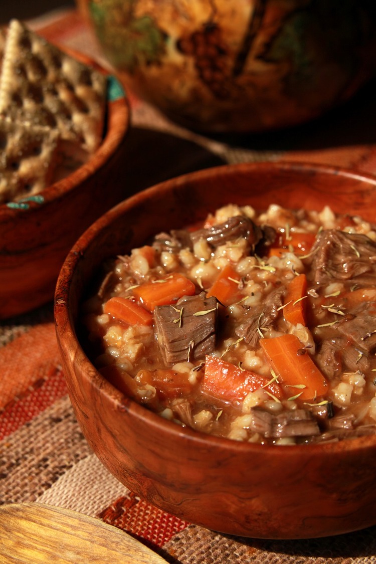 Soup Recipe - Beef Barley Stew with Carrots