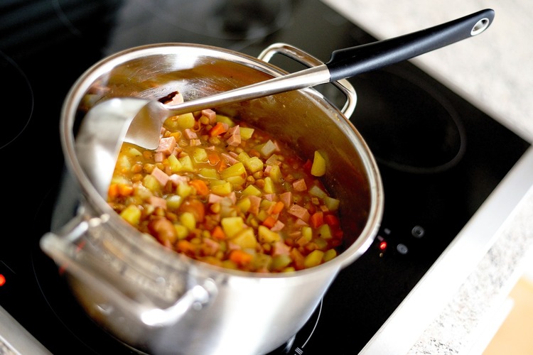 Soup Recipe - Potato Lentil Soup with Ham and Carrots