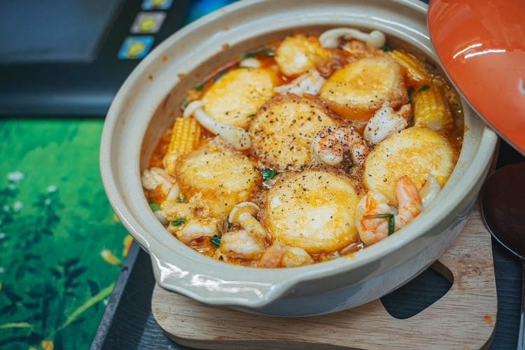 Corn, Potato and Mushroom Chowder with Shrimp - Soup Recipe